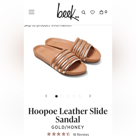 NEW beek Hoopoe Slides, honey and gold sz 9, lightly worn - Picture 1 of 5